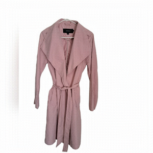 VERO MODE V-MELINES 3/4 TRENCH coat lightweight dusty pink belted coat pockets L